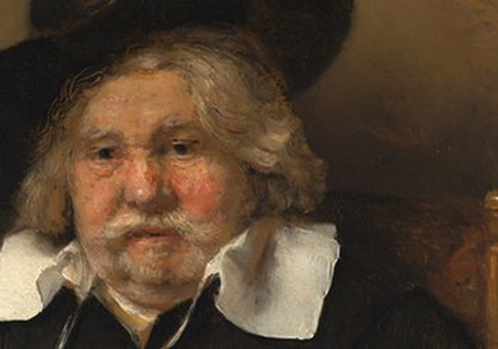Close upon the face of Rembrandt’s Portrait of an Elderly Man (Copyright: Mauritshuis collection, The Hague)