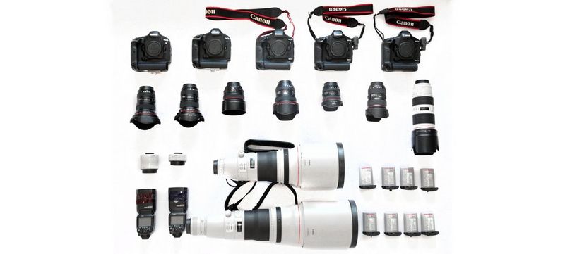 Canon Ambassador Alexander Hassenstein's kitbag.