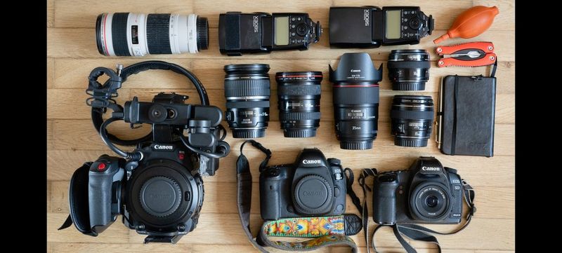 Canon Ambassador Piotr Małecki's kitbag.