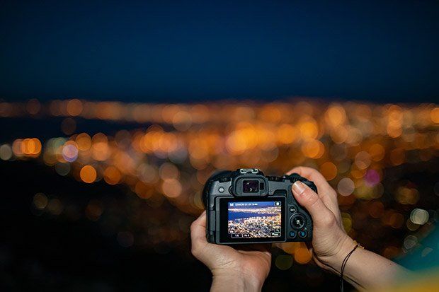 Canon йP shooting night cityscape