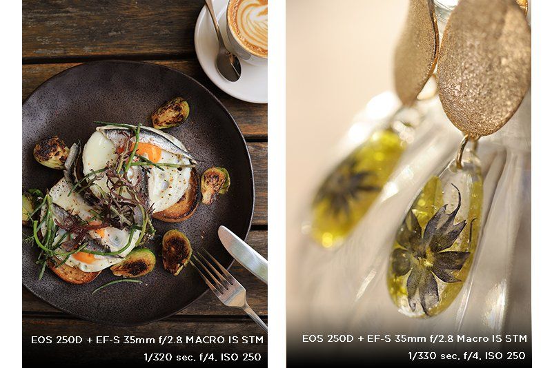 A composite image: left, eggs and avocado on toast; right: some earrings.