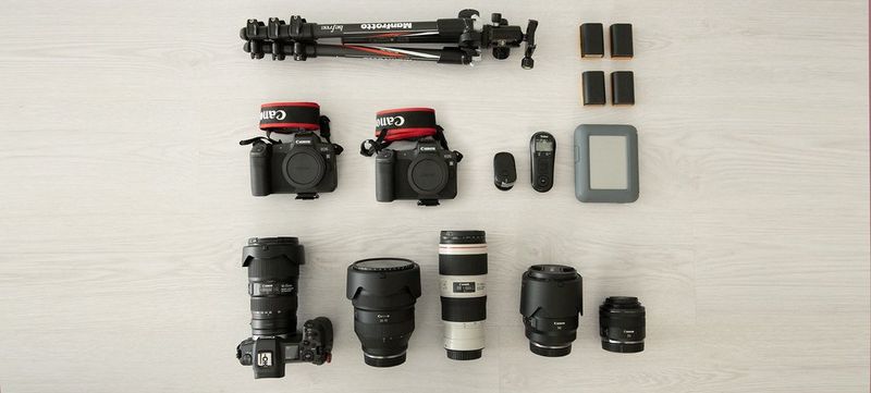 Canon Ambassador Joel Santos's photography kitbag.