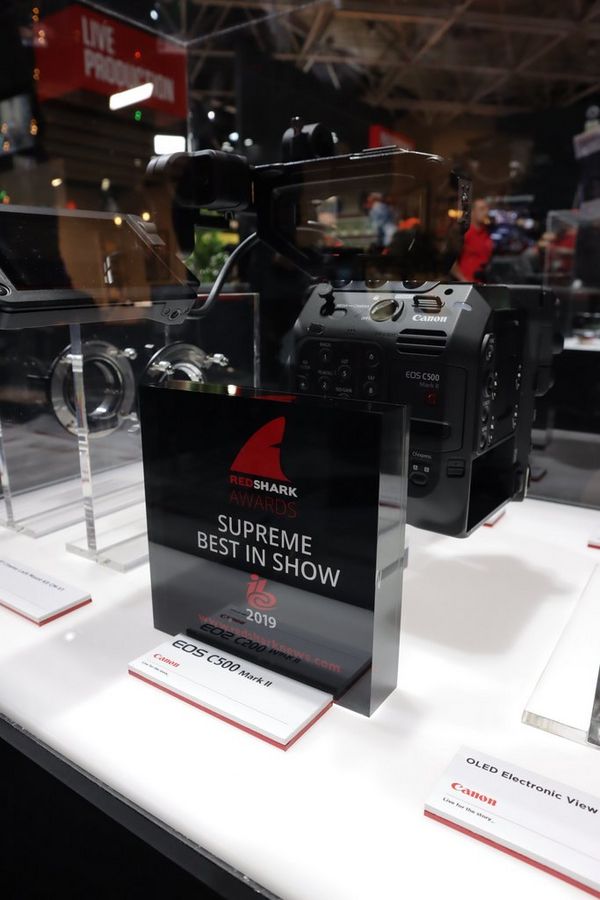 The Canon EOS C500 Mark II with RedShak Supreme Best in Show 2019 award.