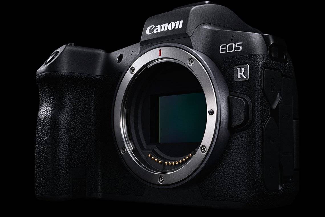 Canon unveils six new RF lenses for 2019: A Canon EOS R camera with the RF lens mount visible.