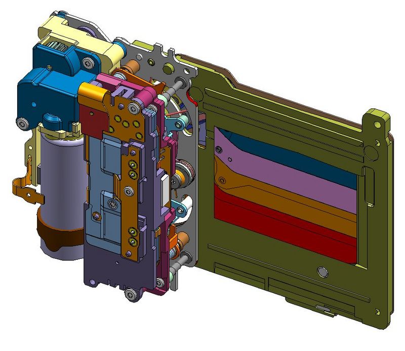 A drawing of the shutter unit in a Canon EOS 5D Mark IV.