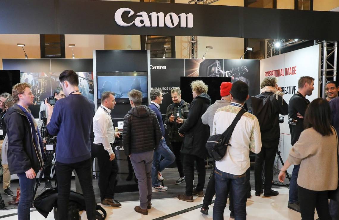The Canon stand offering the latest products for visitors to touch and try at EnergaCAMERIMAGE 2018.