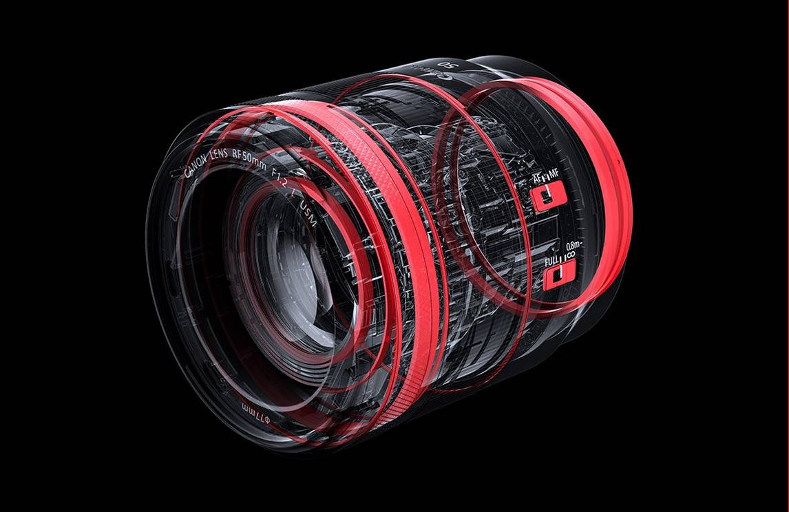 Canon RF 50mm f/1.2L USM sealant & lens control ring