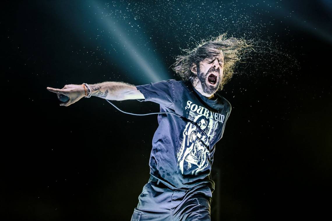 Randy Blythe of heavy metal band Lamb of God performing at Londons Brixton Academy in 2014.