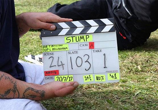 Behind the scenes on short film Stump
