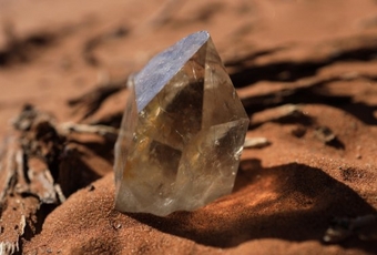 Close up of gem on a rock