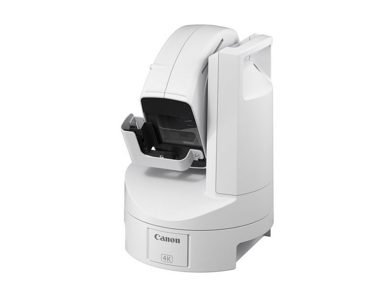A Canon CR-X300 camera tilted down.