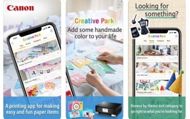 La kreativiteten blomstre med Canon Creative Park-appen med hundrevis av design