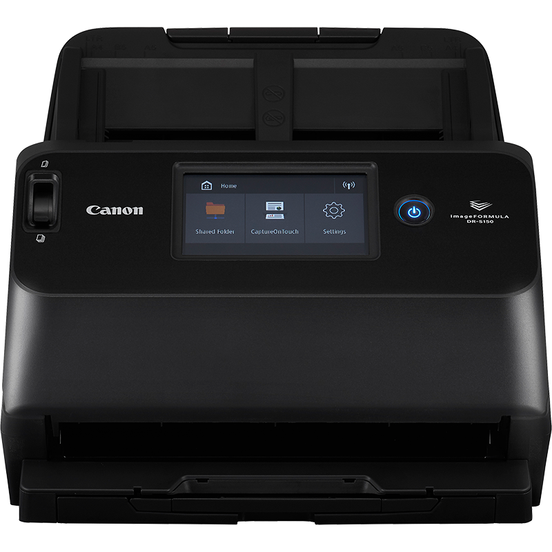 Canon imageFORMULA DR-S150 that scans up to 90 ipm, with USB and network interface options, and colour touch screen.