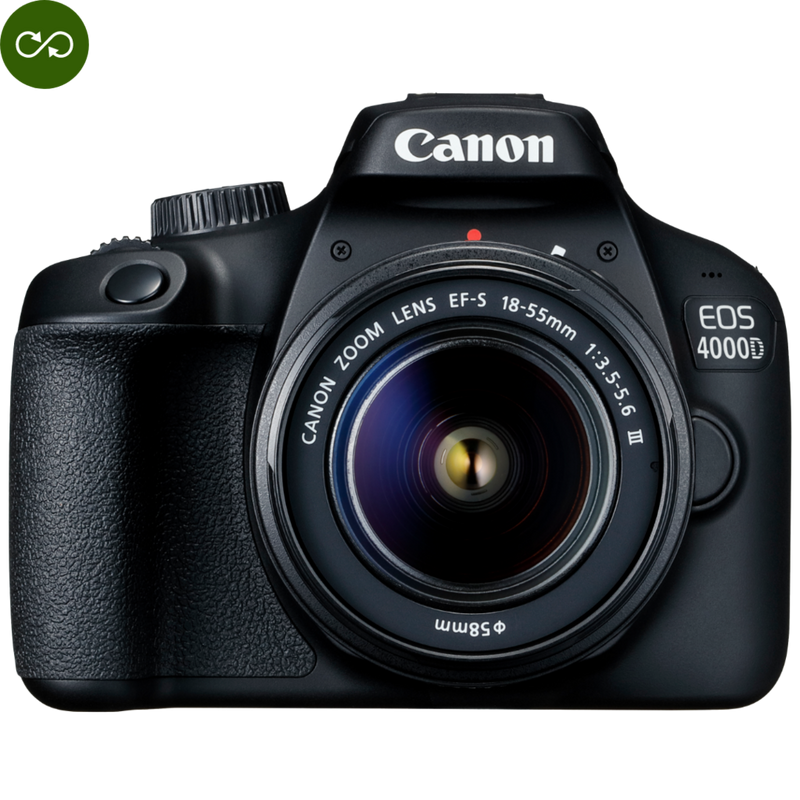Canon EOS 4000D Body + EF-S 18-55mm III Lens Product Front View