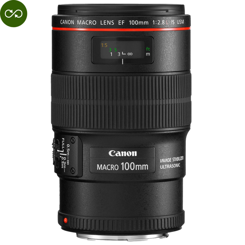 Canon EF 100mm f/2.8L Macro IS USM Lens Product Front View