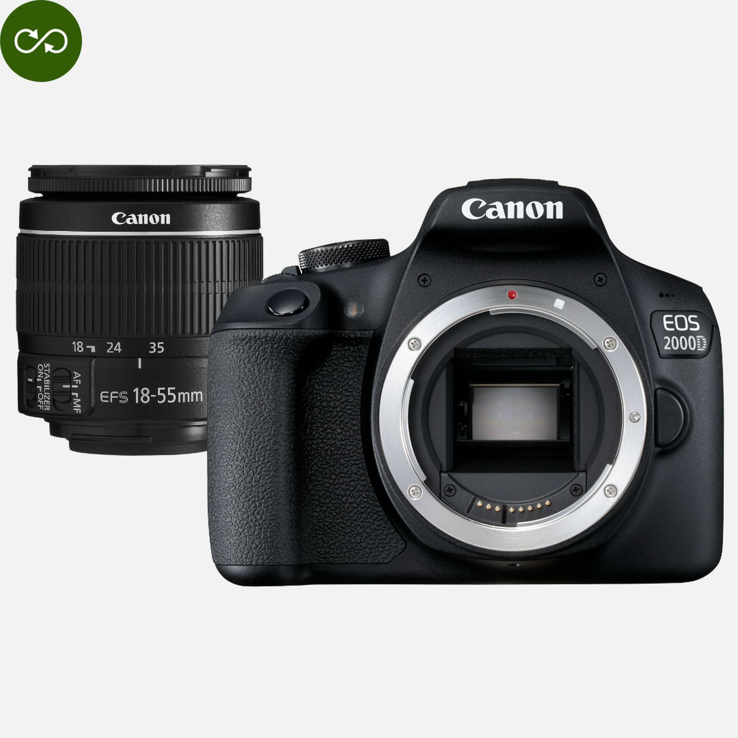 Buy Refurbished Canon EOS 2000D Camera + EFS 1855mm IS II Lens in