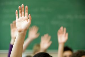 Hands up in class