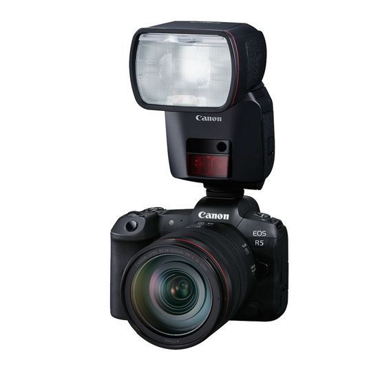 EL-1: устройство, вид под углом на гнезде для вспышки камеры EOS R5