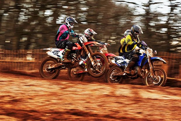 dirtbikes racing together