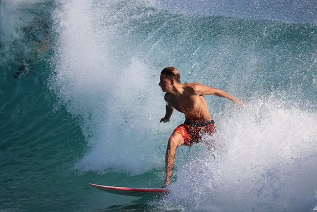 surfer on high wave