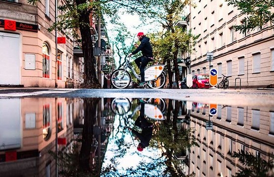 bike riding through city