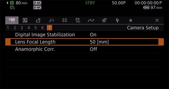 Focal Length can be saved