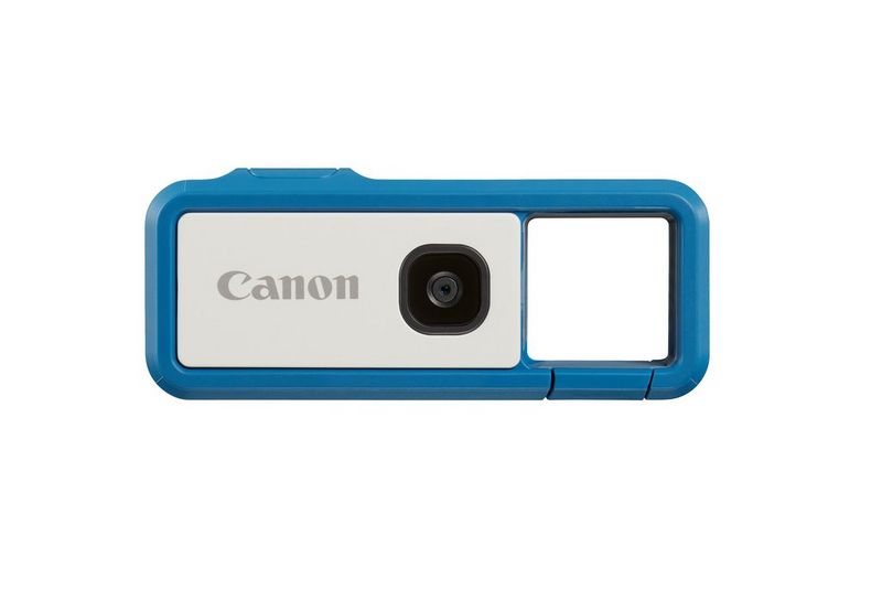 A Canon IVY REC activity camera in blue.