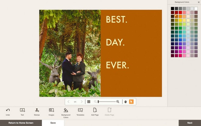 لقطة شاشة تعرض صورة شخصية إلى جانب مربع نص برتقالي غامق يعرض الكلمات: أفضل. يوم. عشته.
