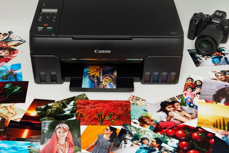  Canon SELPHY CP1300 - Impresora fotográfica compacta  inalámbrica + RP-108 de alta capacidad de tinta a color/papel, color negro  : Productos de Oficina