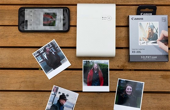 Canon SELPHY Square QX10 Portable Photo Printer, Wi-Fi Connectivity, USB  Charging, Dye Sublimation Printing, 100 Year Print Life, Square Photo  Paper, SELPHY Photo Layout App INTL Model (White) 