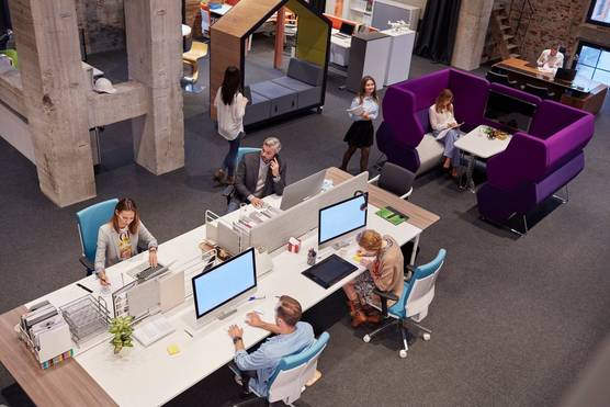 Award-winning digital transformation taking place in an office.