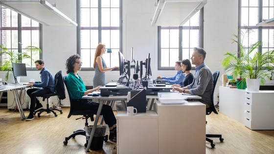 Picture of people working in an office