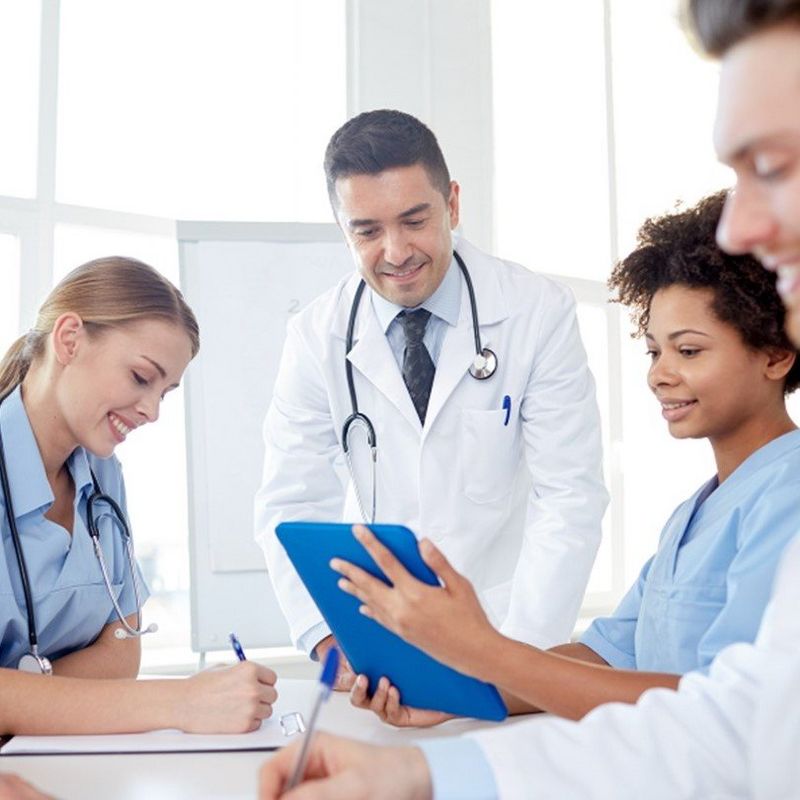 Healthcare team collaborating