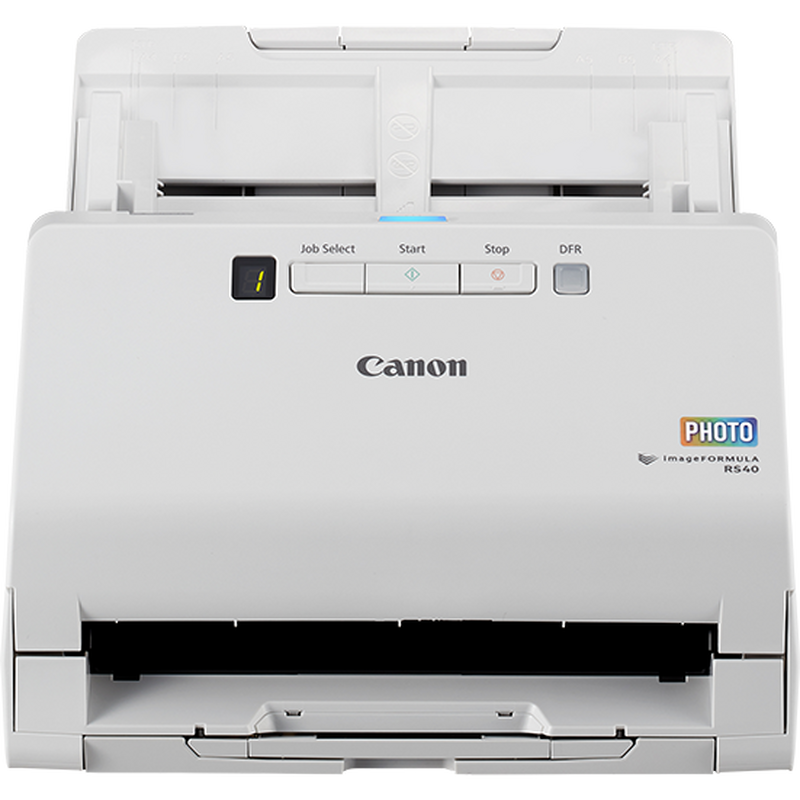 Canon imageFORMULA RS40 scanner. Scan, enhance, and share photos old and new in just a few clicks.