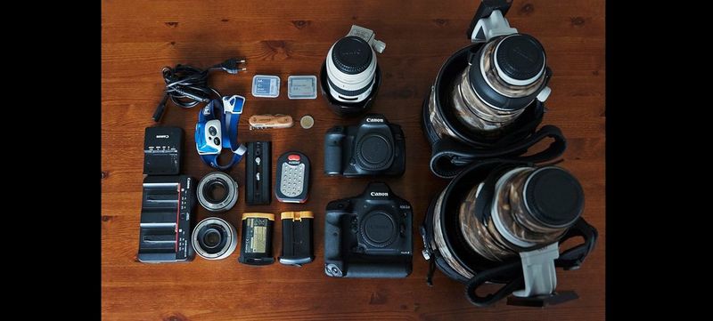 Canon Ambassador Markus Varesvuo's kitbag.