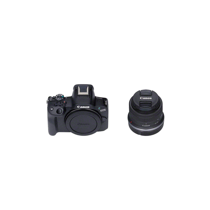Comprar Cámara mirrorless Canon EOS R50 en blanco + objetivo RF-S 18-45mm  F4.5-6.3 IS STM en Cámaras con Wi-Fi — Tienda Canon Espana