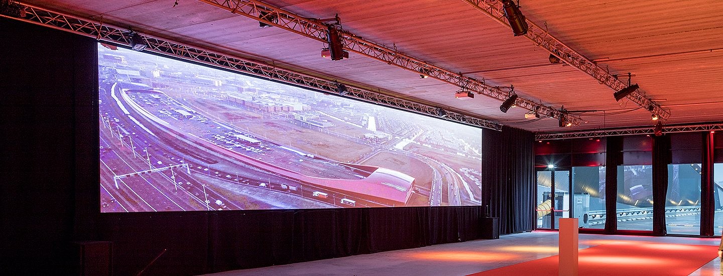 large projection of roads