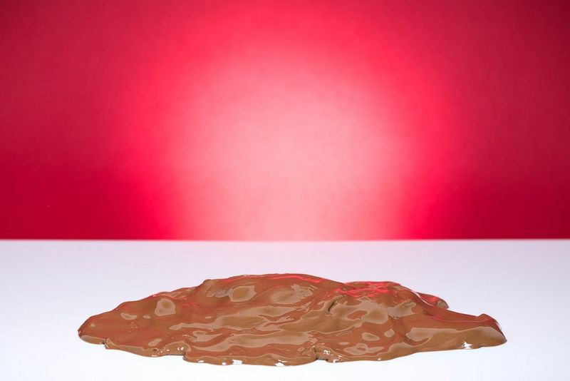 A series of pictures showing a chocolate bunny melting.