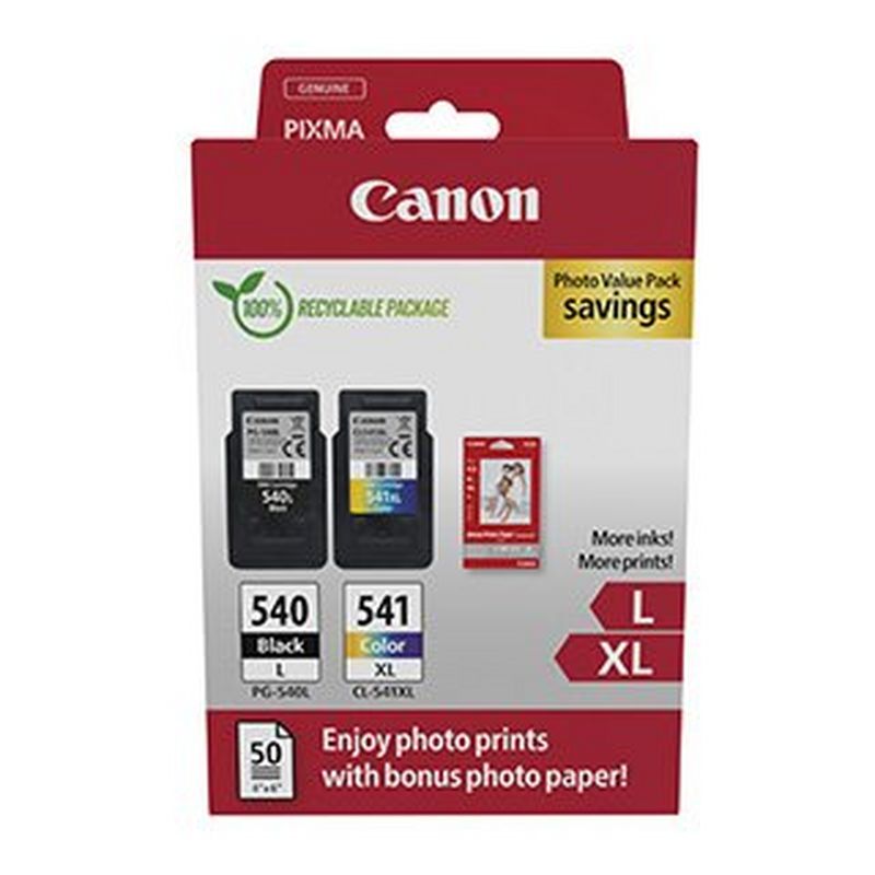 PG-540L & CL-541XL + Photo Paper (Value Pack)