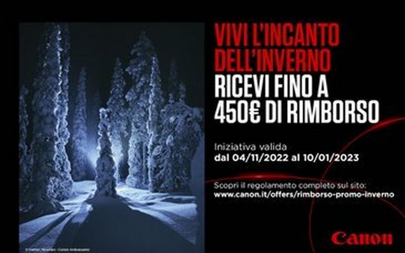 Approfitta della promozione invernale Canon Winter Cash Back