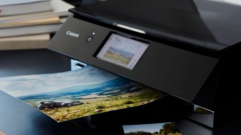 The Canon PIXMA TS8250 printing a fine art landscape photograph.