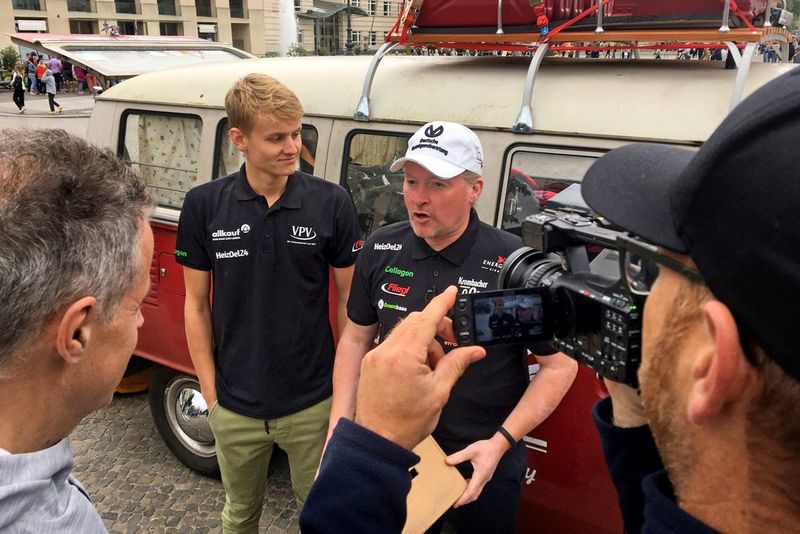 Clemens Boecker used a Canon XA55 camcorder to film Joey and Luke Kelly in front of their VW campervan.