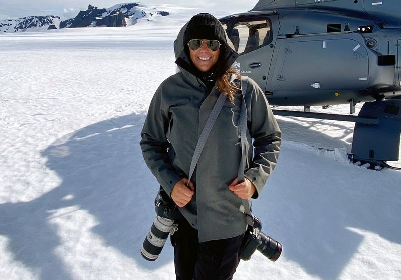 Photographer and Canon Ambassador Lucia Griggi with her Canon cameras.