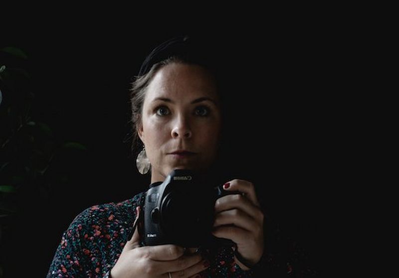 Photographer and Canon Ambassador Nanna Navntoft with her Canon camera.