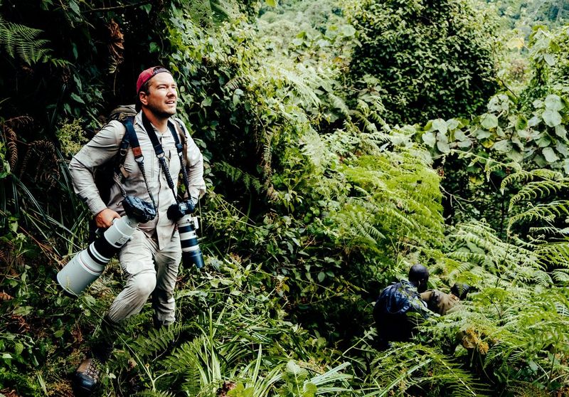 Photographer and Canon Ambassador Pie Aerts with his Canon camera and long lens.