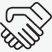 Image of an icon representing a continued relationship of shaking hands