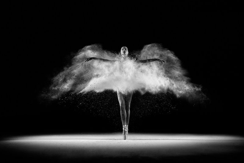 black and white photography of dancing