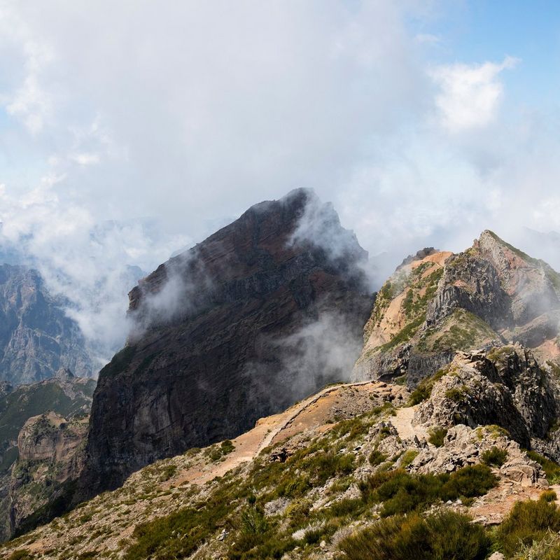 Misty mountaintops in Madeira. Photo by Michaela Nagyidaiová on a Canon EOS 6D Mark II with a Canon EF 24-70mm f/4L IS USM lens.