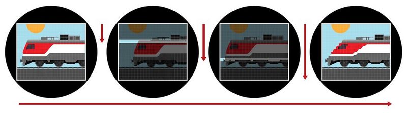 diagrama del mecanismo del obturador de la cámara