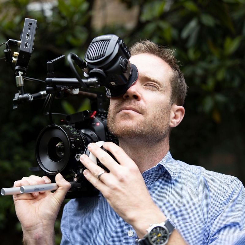 DoP Patrick Smith with a Canon EOS C500 Mark II cinema camera. 